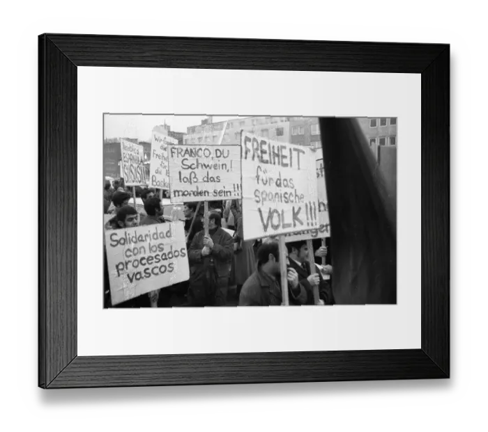 Framed Print : Spanish guest workers, mainly from the Basque Country Framed Print : Spanish guest workers, mainly from the Basque Country