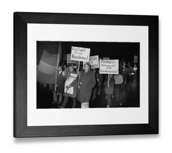 Framed Print : Spanish guest workers, mainly from the Basque Country Framed Print : Spanish guest workers, mainly from the Basque Country