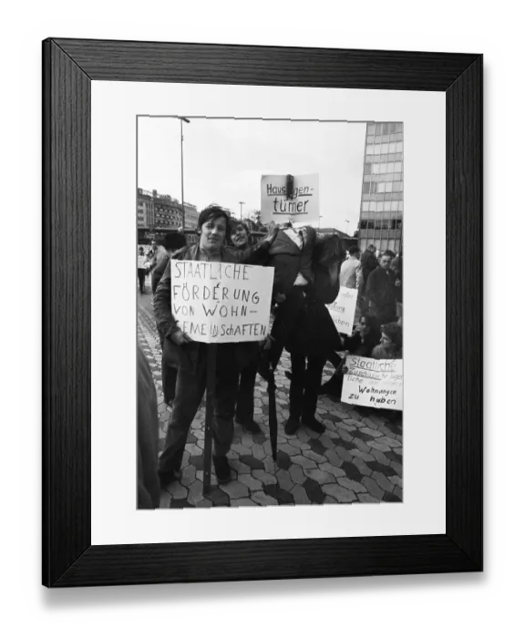 Framed Print : Several thousand tenants demanded a rent freeze from the landlords