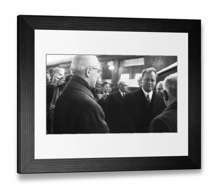 Framed Print : The first meeting of Willy Brandt (Chancellor of the FRG) and Willi Stoph (MP of the GDR) Framed Print : The first meeting of Willy Brandt (Chancellor of the FRG) and Willi Stoph (MP of the GDR)