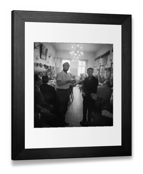Framed Print : A gathering of protesting tenants in the Borbeck district of Essen