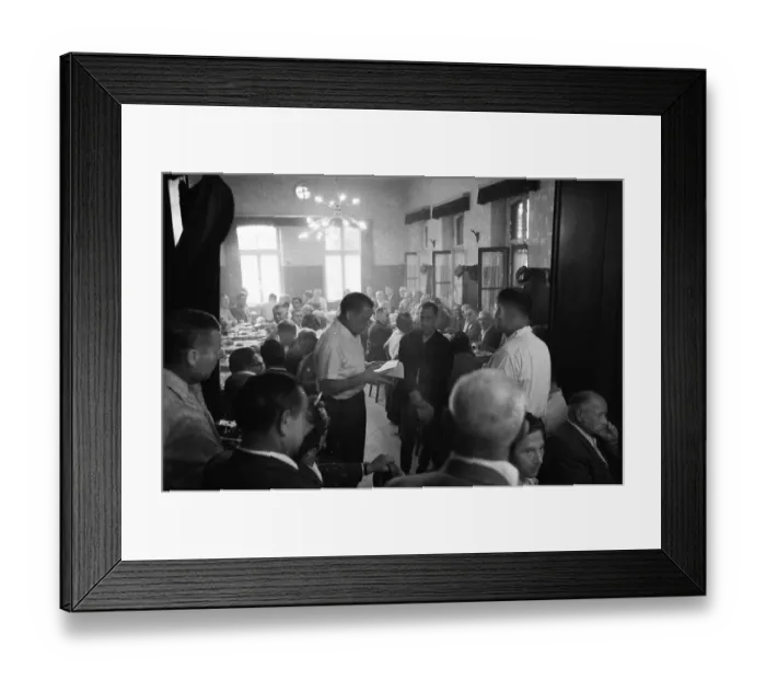 Framed Print : A gathering of protesting tenants in the Borbeck district of Essen Framed Print : A gathering of protesting tenants in the Borbeck district of Essen