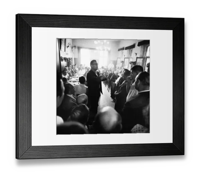 Framed Print : A gathering of protesting tenants in the Borbeck district of Essen