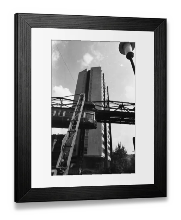 Framed Print : The city of Wuppertal, shown here in 1966