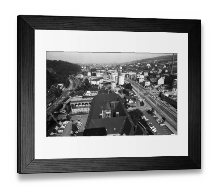 Framed Print : The city of Wuppertal, shown here in 1966