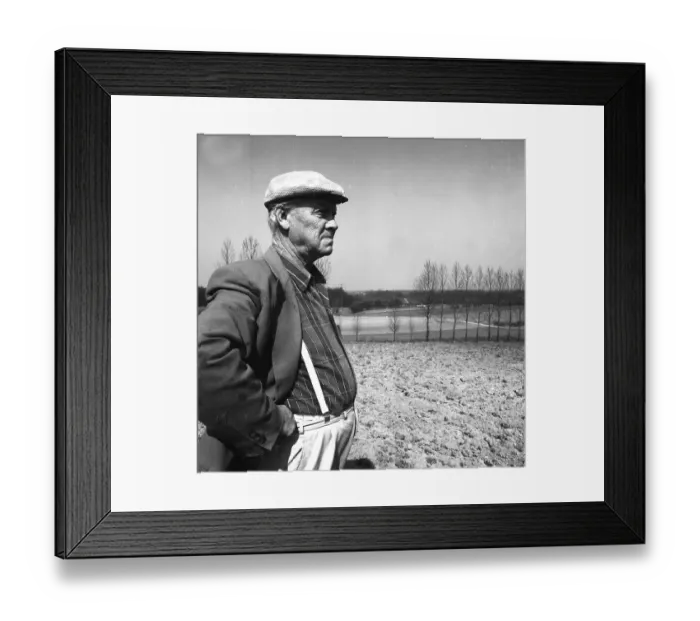 Framed Print : Farmer in Sauerland ca. 1966, Germany, Europe Framed Print : Farmer in Sauerland ca. 1966, Germany, Europe