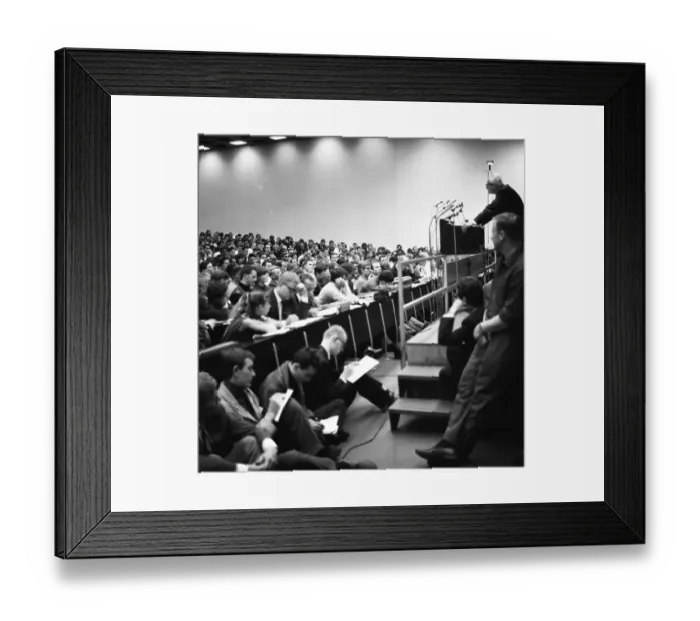 Framed Print : Congress of the student organisation SDS Sozialisischer Deutscher Studentenbund at the University of Frankfurt / M