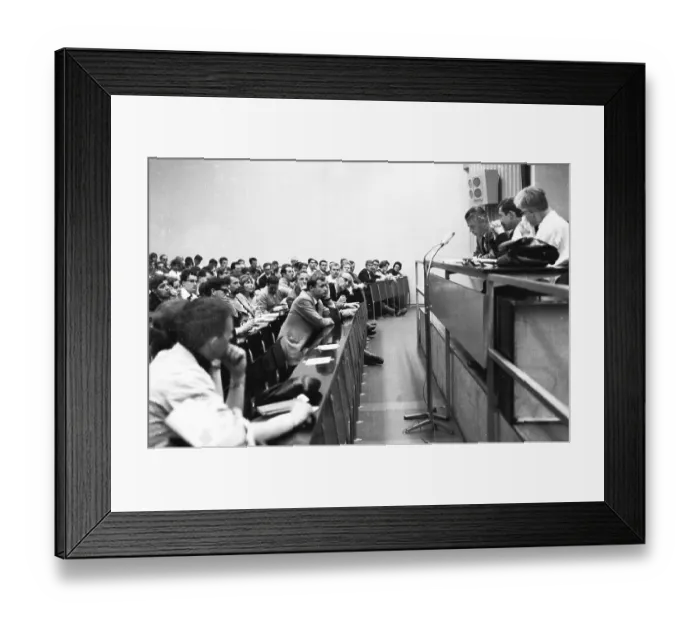 Framed Print : Congress of the student organisation SDS Sozialisischer Deutscher Studentenbund at the University of Frankfurt / M