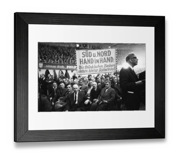 Framed Print : Rally of the German Farmers Association (DBV) in 1968 in the Dortmund Westfalenhalle