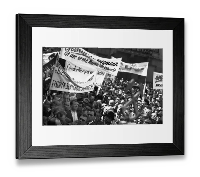 Framed Print : Members and supporters of IG Metall