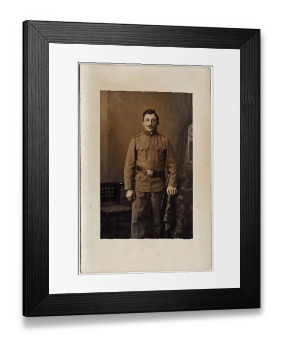 Framed Print : Photo print, a soldier in uniform Framed Print : Photo print, a soldier in uniform