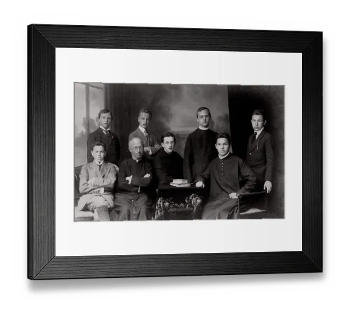 Framed Print : Group portrait of young men and priests
