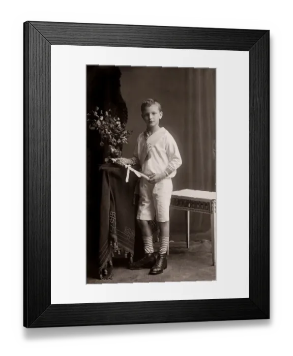 Framed Print : Boy during his First Communion