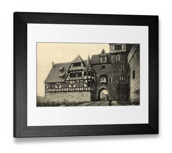 Framed Print : Historic postcard about 1900 castle Burg on the Wupper Bergisches Land Germany Framed Print : Historic postcard about 1900 castle Burg on the Wupper Bergisches Land Germany