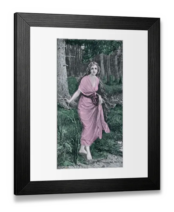 Framed Print : Historic postcard about 1900 Germany forest fairy