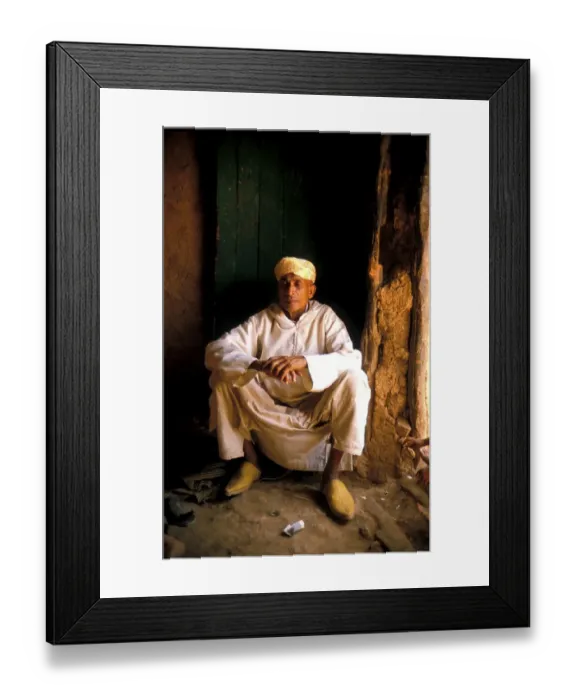 Framed Print : Man in traditional dress, Demnate, Morocco, Africa