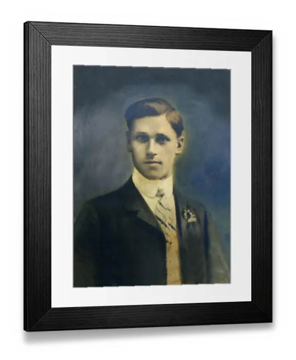 Framed Print : Young man, 25 years, portrait, Transylvania