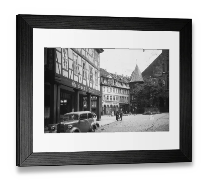 Framed Print : Historical image of 1930s, Town Square