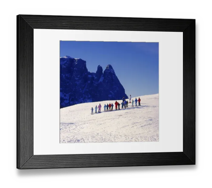 Framed Print : Ski School, Alpe di Siusi, South Tyrol