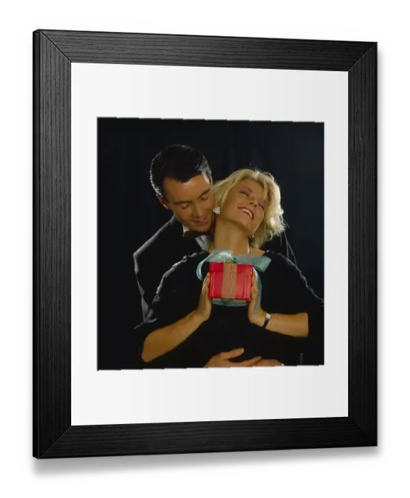 Framed Print : Couple giving gifts, Wedding day gifts