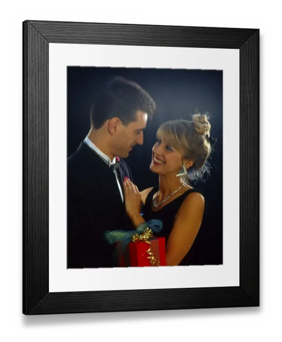 Framed Print : Couple with gift packages Framed Print : Couple with gift packages