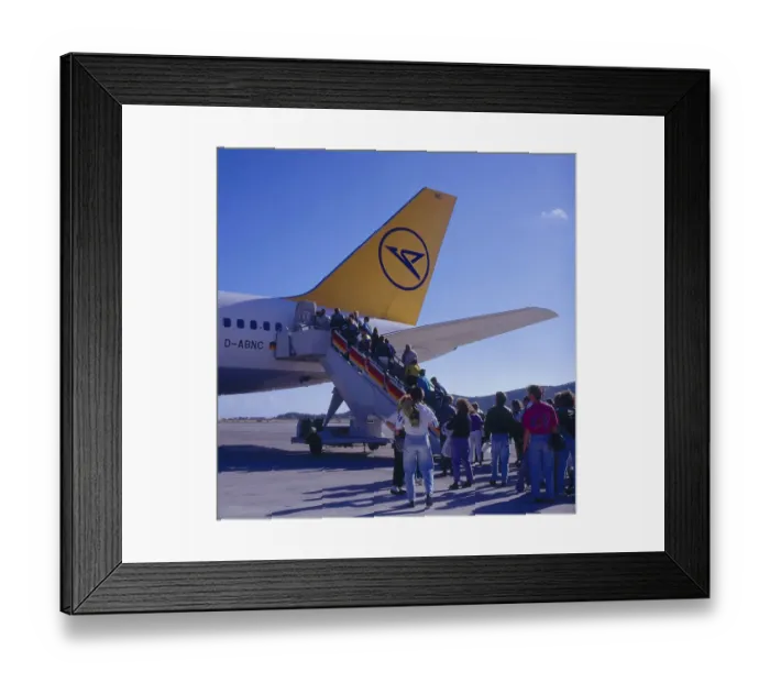 Framed Print : Boarding Jet, Condor Boeing, 757 Ibiza Island Spain Framed Print : Boarding Jet, Condor Boeing, 757 Ibiza Island Spain