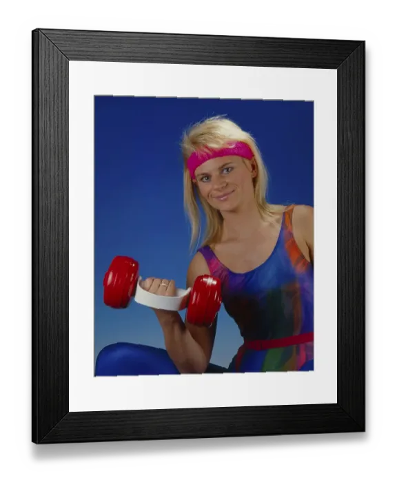 Framed Print : Woman with dumbbells