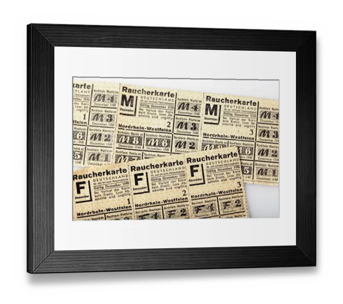 Framed Print : Permit, coupon or ration card to buy tobacco products Framed Print : Permit, coupon or ration card to buy tobacco products