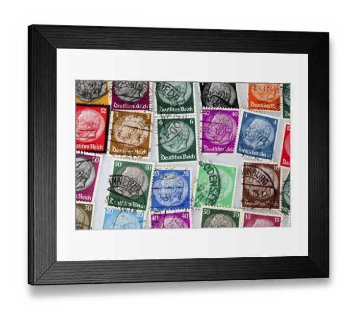 Framed Print : Old stamps, President of the Weimar Republic