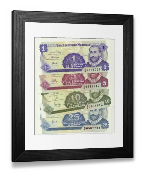 Framed Print : 1, 5, 10 and 25 centavos notes with a portrait of Francisco Hernandez de Cordoba Framed Print : 1, 5, 10 and 25 centavos notes with a portrait of Francisco Hernandez de Cordoba
