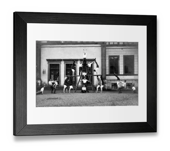 Framed Print : Acrobats, group of men ca. 1909