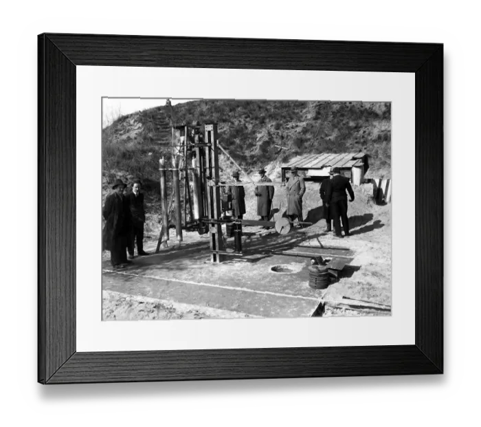 Framed Print : Technology, History, Old drilling machine