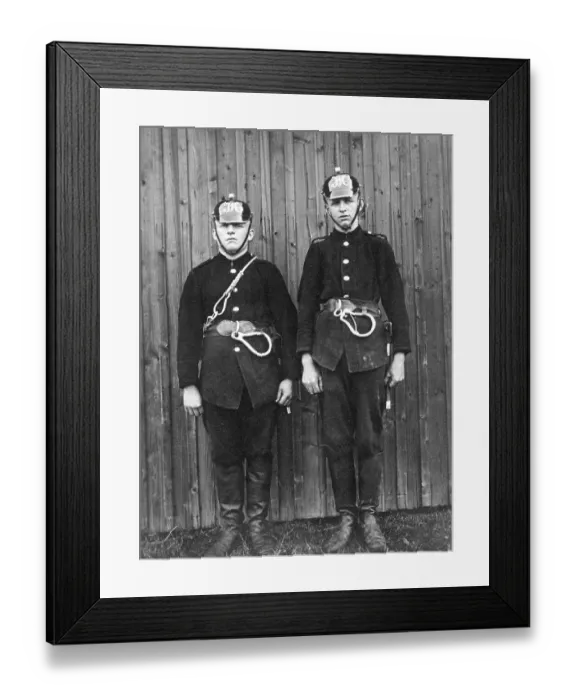 Framed Print : Fire brigade or mine rescue service in uniform