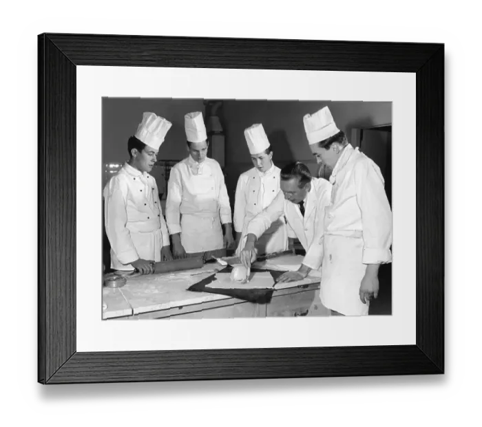 Framed Print : Instructor introduces apprentices to baking Framed Print : Instructor introduces apprentices to baking