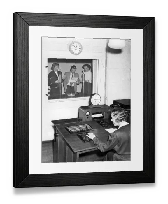 Framed Print : Singers in the recording studio Framed Print : Singers in the recording studio