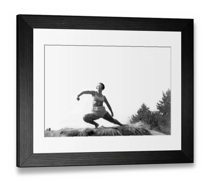Framed Print : Woman doing outdoor gymnastics