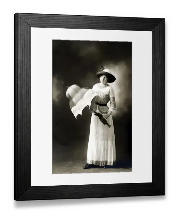 Framed Print : Fashion, Woman with Parasol, 1910s