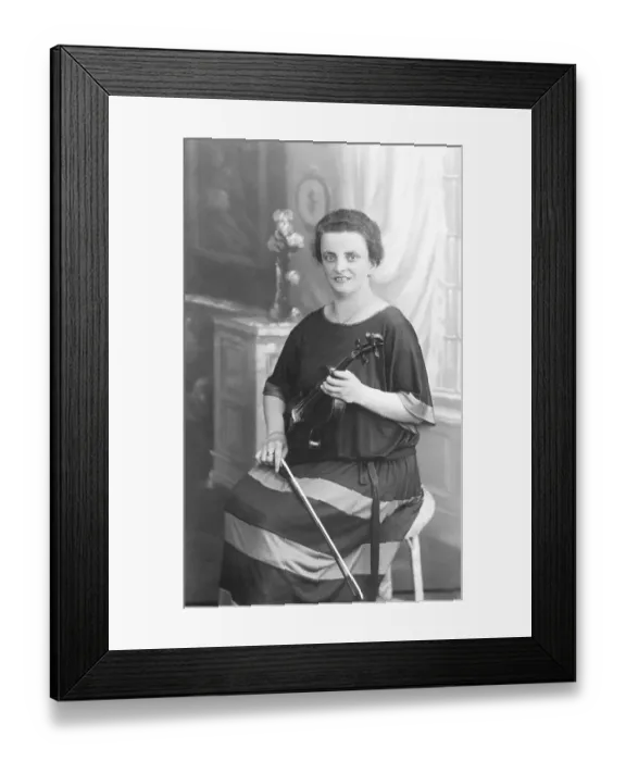 Framed Print : Musician, woman posing with violin Framed Print : Musician, woman posing with violin