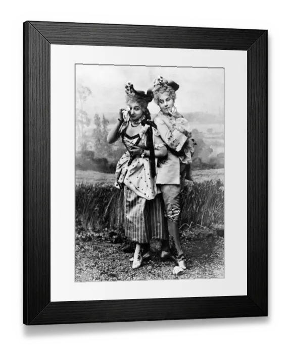 Framed Print : Stage, two lesbian actresses show their emotions Framed Print : Stage, two lesbian actresses show their emotions
