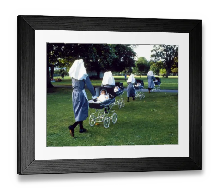 Framed Print : Four nuns and four babies, England, Great Britain Framed Print : Four nuns and four babies, England, Great Britain