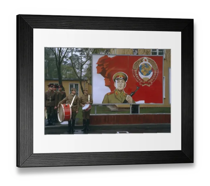 Framed Print : Russian military band, army barracks