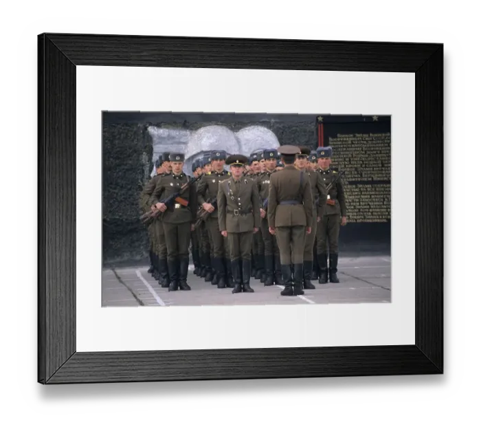 Framed Print : Russian soldiers at an army barracks