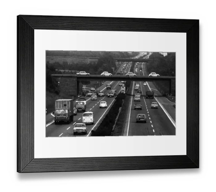 Framed Print : Traffic on the Ruhrschnellweg (B1) in 19 67