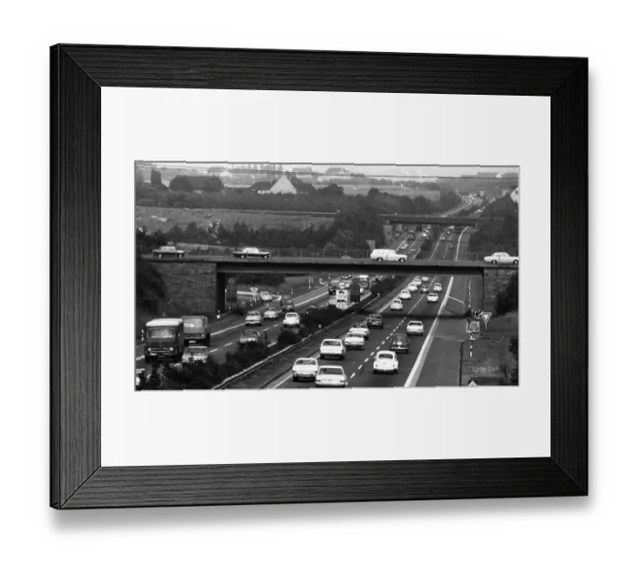 Framed Print : Traffic on the Ruhrschnellweg (B1) in 19 67