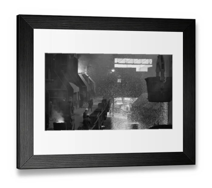 Framed Print : The production of steel products