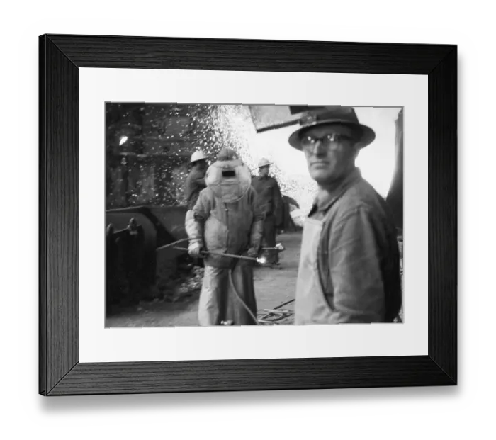 Framed Print : The production of steel products