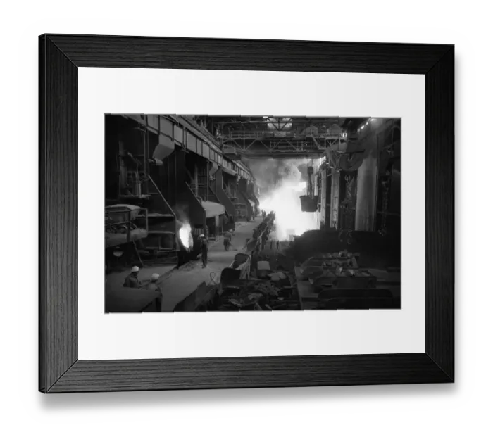 Framed Print : The production of steel products