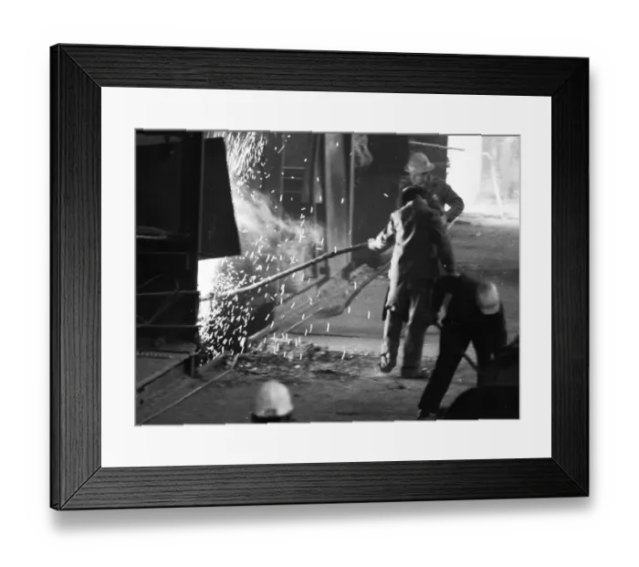 Framed Print : The production of steel products