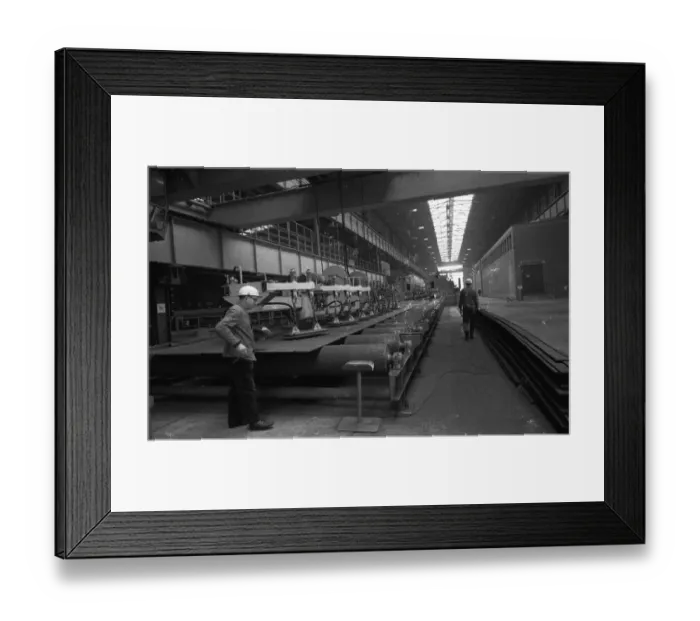 Framed Print : The Thyssen pipe mill, here in Duisburg in 1968