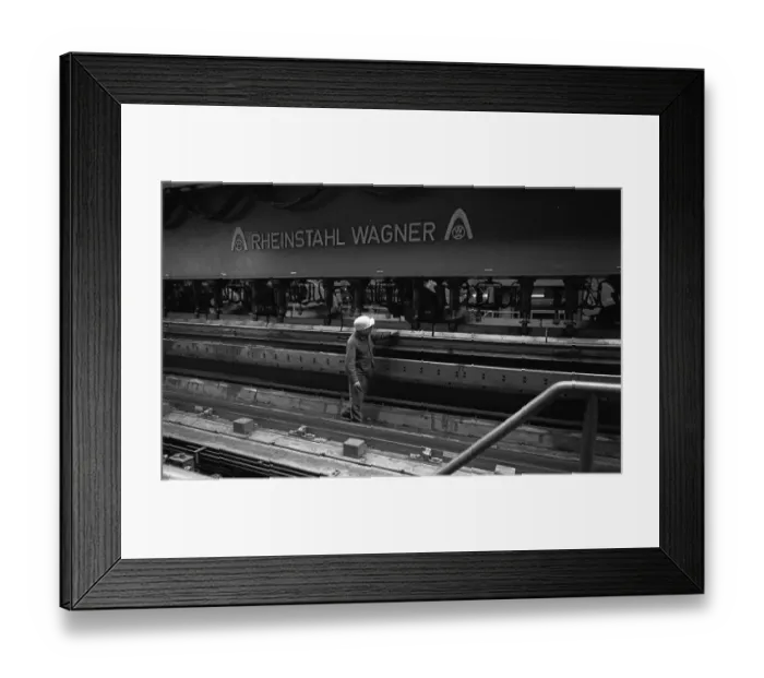 Framed Print : The Thyssen pipe mill, here in Duisburg in 1968 Framed Print : The Thyssen pipe mill, here in Duisburg in 1968